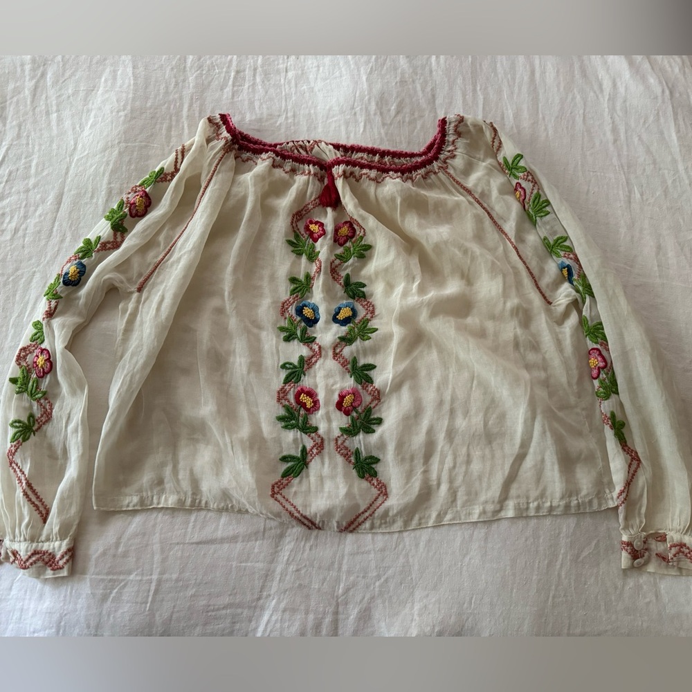 1970s Vintage Embroidered Blouse
